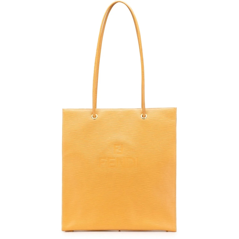 Fendi Shopper Leather Tote gelb