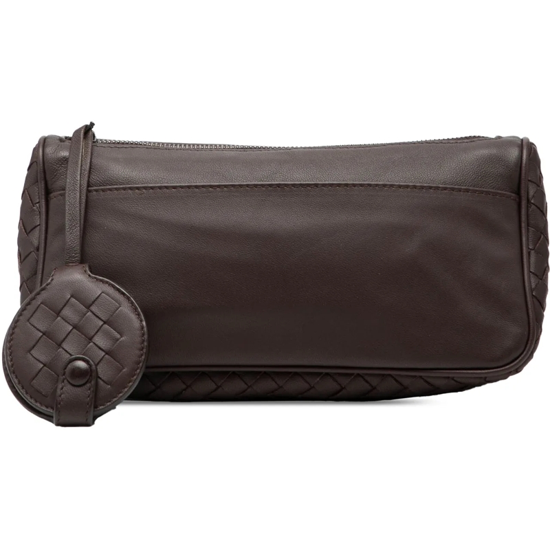 Bottega Veneta Clutch Intrecciato Trimmed Nappa Zipped Pouch braun