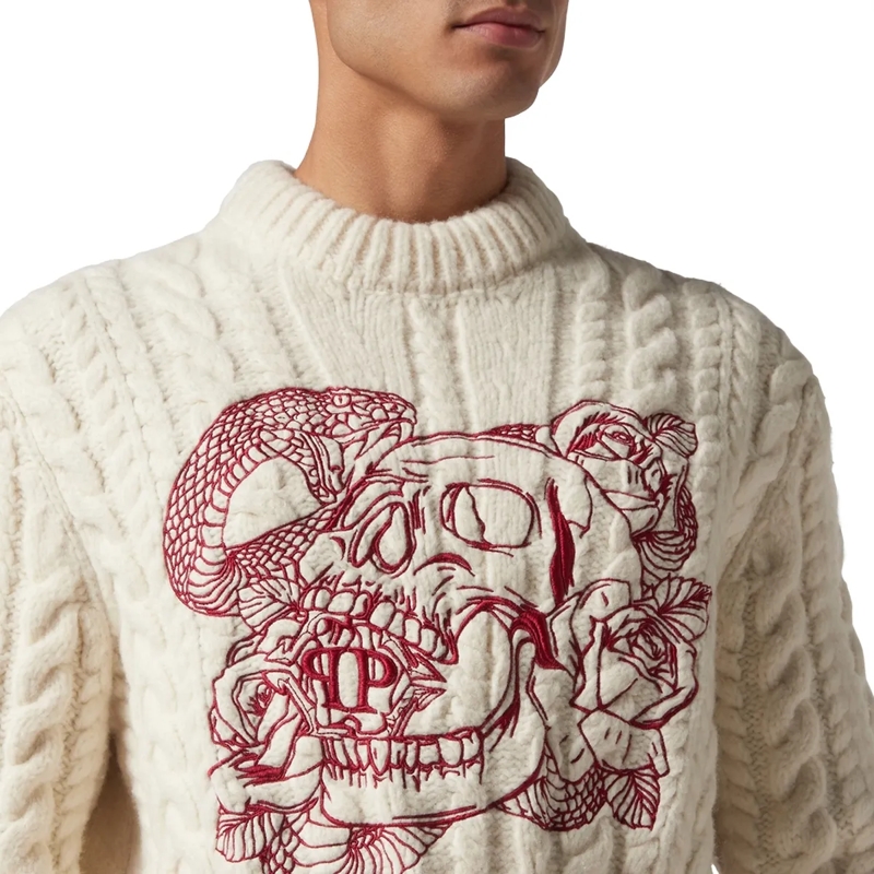 Philipp Plein Sweatshirt Rundhalspullover Skull weiss(Image 4)