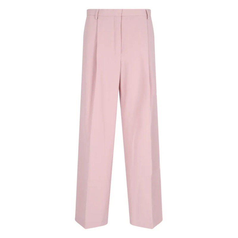 Dries Van Noten  Wide-Leg Trousers In Pink Wool Pink