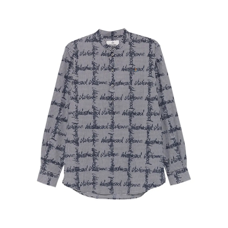 Vivienne Westwood Overhemd Black Gingham Check Shirt Grey