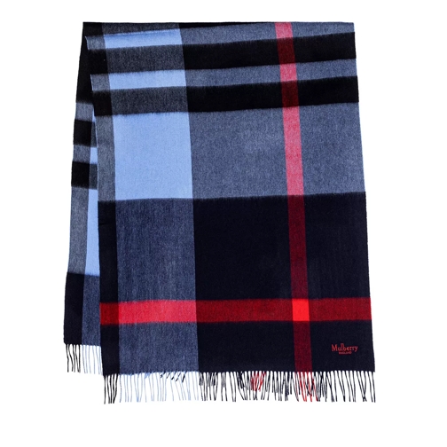 Mulberry Large Check Scarf 70x200 Wool Black/Red Wollen Sjaal