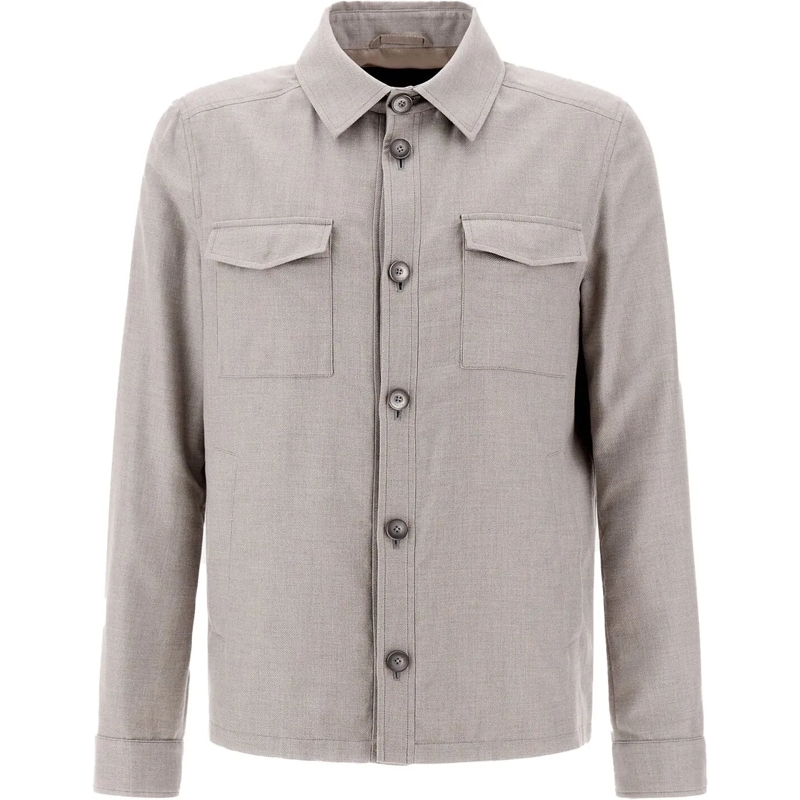 Herno Legeres Oberteil Rain Shirt grau