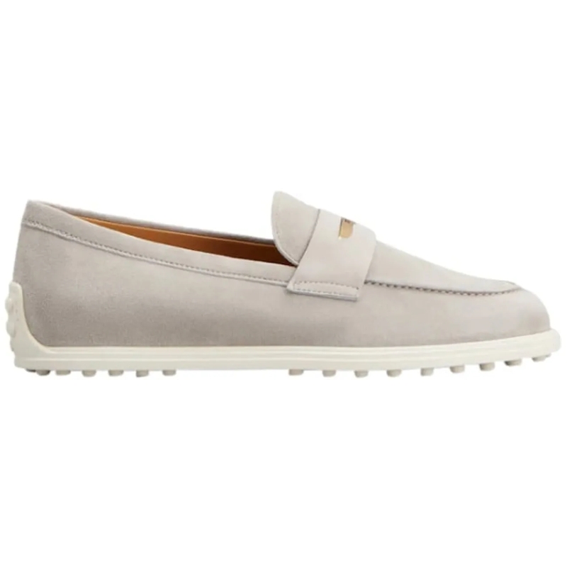 Tod's Mocassin Flat Shoes Grey grau