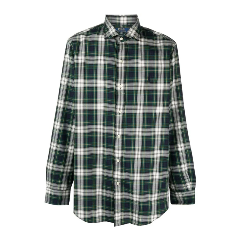 Polo Ralph Lauren Hemd Classic Cotton Plaid Shirt With Button-Down Collar Grey