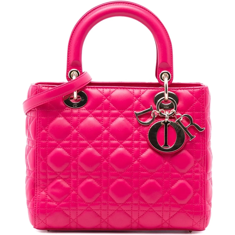 Christian Dior Schultertasche Medium Lambskin Cannage Lady Dior rose