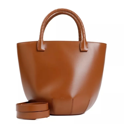 Chloé Brown Calf Leather Basket Bag Brown Draagtas