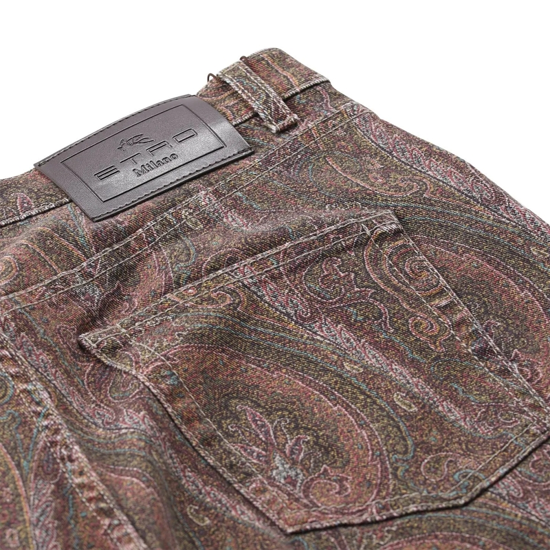 Etro Hose Straight-Fit Jeans mit Paisley Muster braun(Image 5)