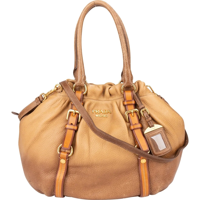 Prada Schultertasche Prada Calfskin Cervo Antik Handbag braun