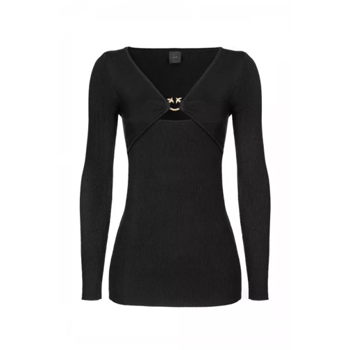 Pinko Black Long-Sleeved Sweater Black 
