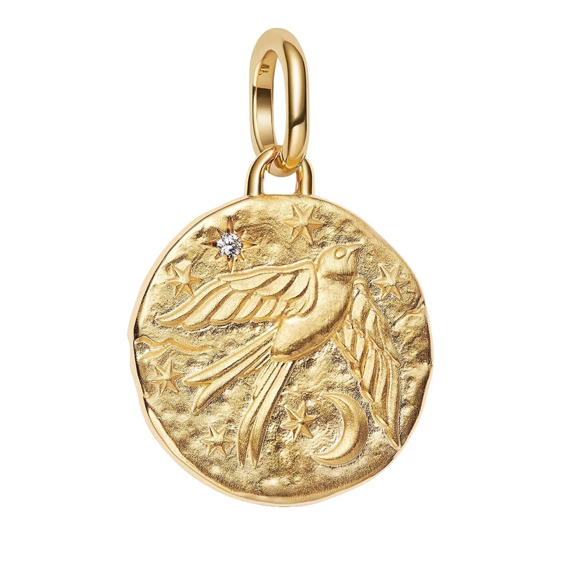 Pandora Anhänger Schwalbe Medaillon-Charm 14 Karat Gold