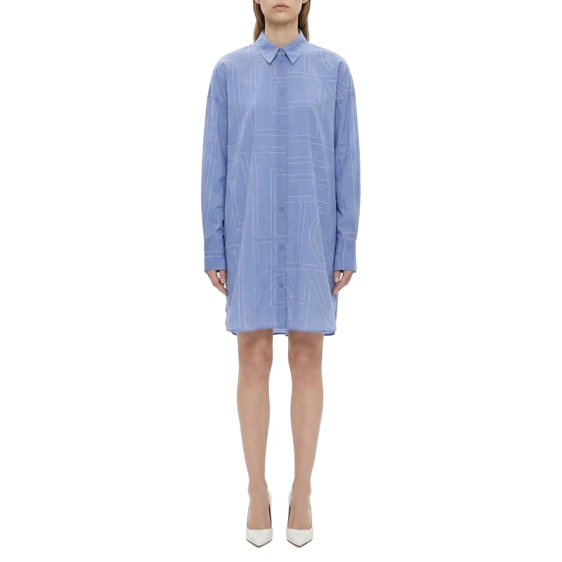 TOTEME Mini-robe Blusenkleid aus Bio-Baumwollmix blau(Image 2)