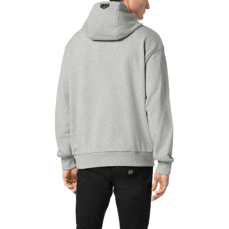 Philipp Plein Top Hoodie Hexagon Mit Schmucksteinen grau(Image 2)