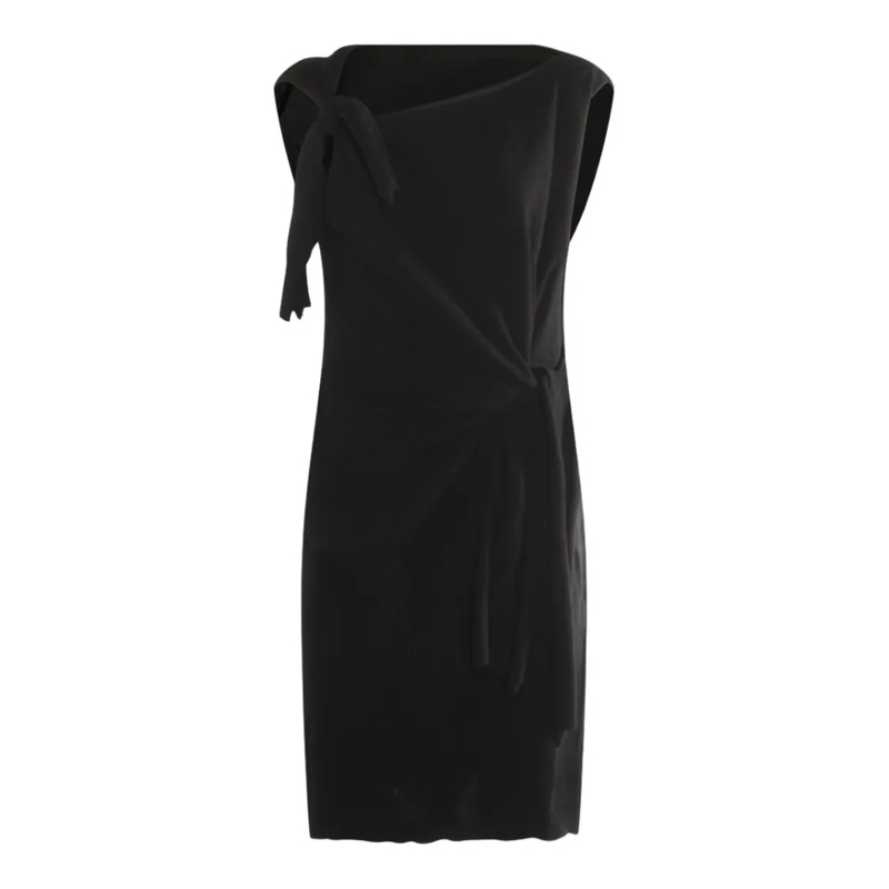 Moschino Minikleid Asymmetrical Neckline Black Dress With Tied Detail Black