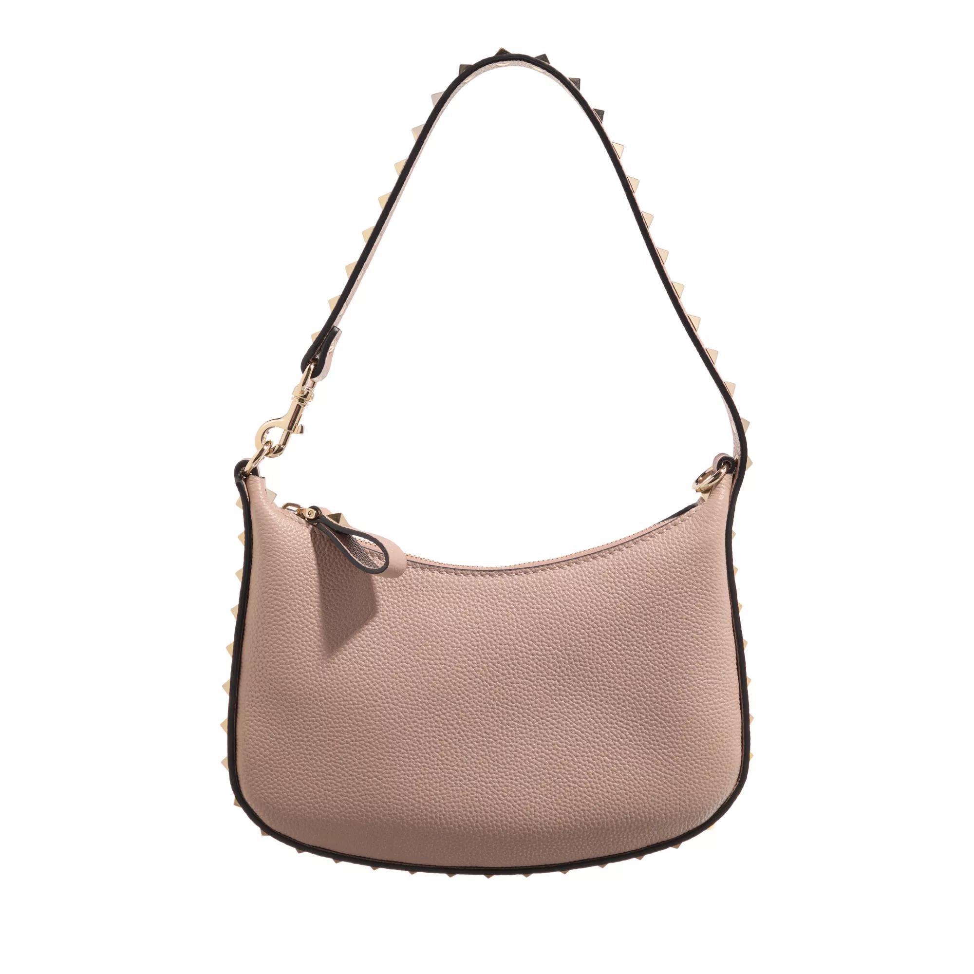 Valentino Garavani Hobo Bag - Rockstud Mini Hobo Bag - Gr. unisize - in Taupe - für Damen