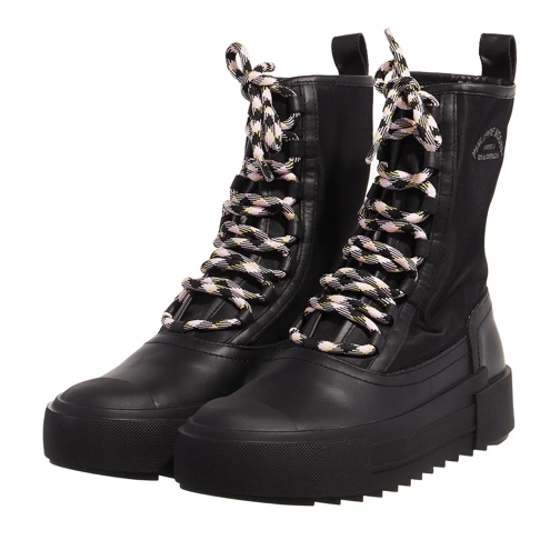 Philippe Model Paris Haute High Woman Textile Fur_Noir Noir Boot