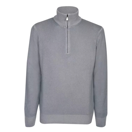 Dell'oglio Wool-Blend High Neck Pullover Grey 