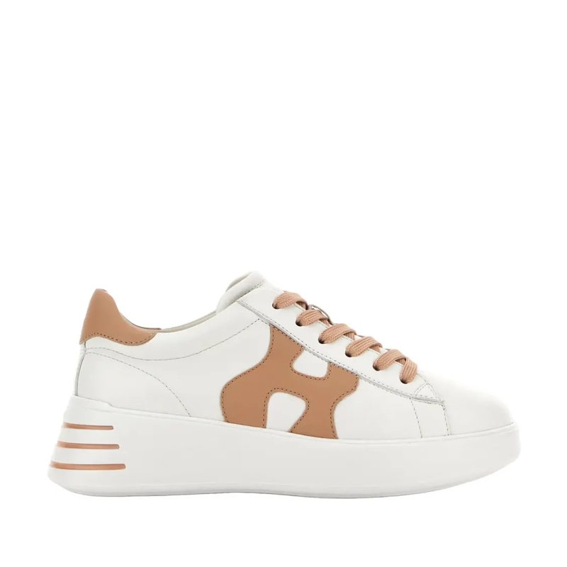 Hogan Lage-top sneaker Rebel H564 H Sneakers With Tan Accents White