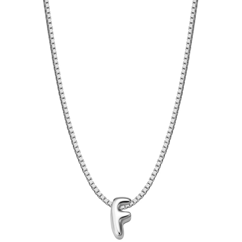 Glanzstücke München Mittellange Halskette Sterling Silber Halskette Buchstabe F silber