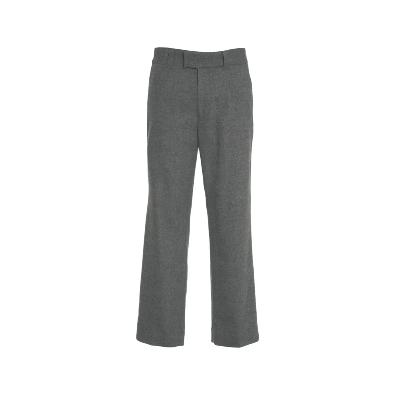 Paolo Pecora Chino Straight Leg Medium Grey Chino Trousers With Tailo Grey