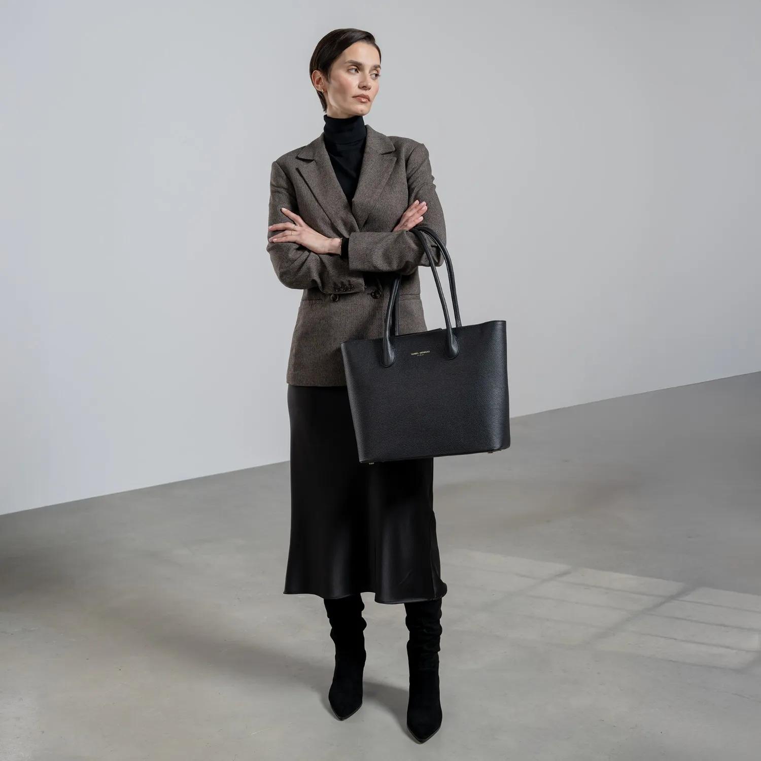 Thumbnail - Isabel Bernard Shopper - Honoré Lysanne Black Calfskin Leather Shoulder Bag - Gr. unisize - in Schwarz - für Damen