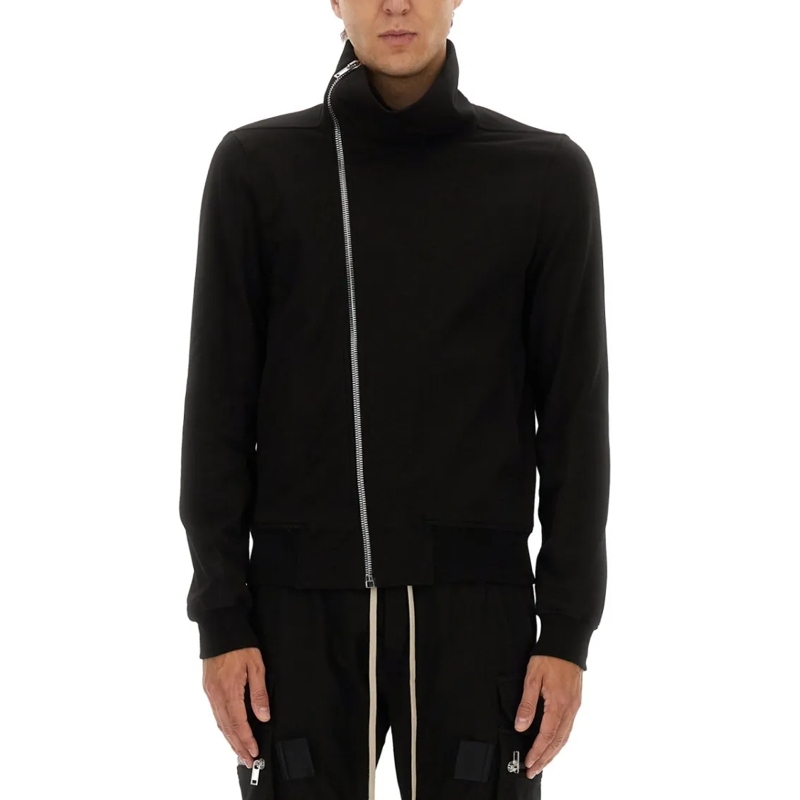 Rick Owens  Asymmetrical Zipper Sweatshirt Black