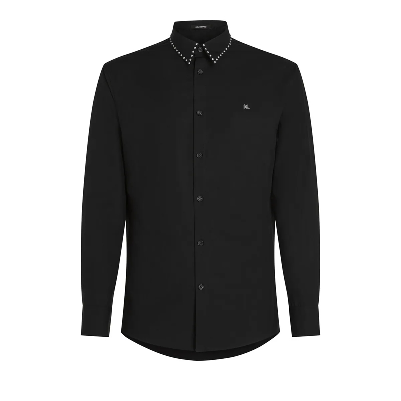 Karl Lagerfeld Hemd Karl DNA-Nietenhemd schwarz