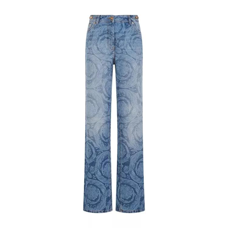 Versace - Medium Blue Cotton Laser Baroque Jeans - Größe 26 - blue