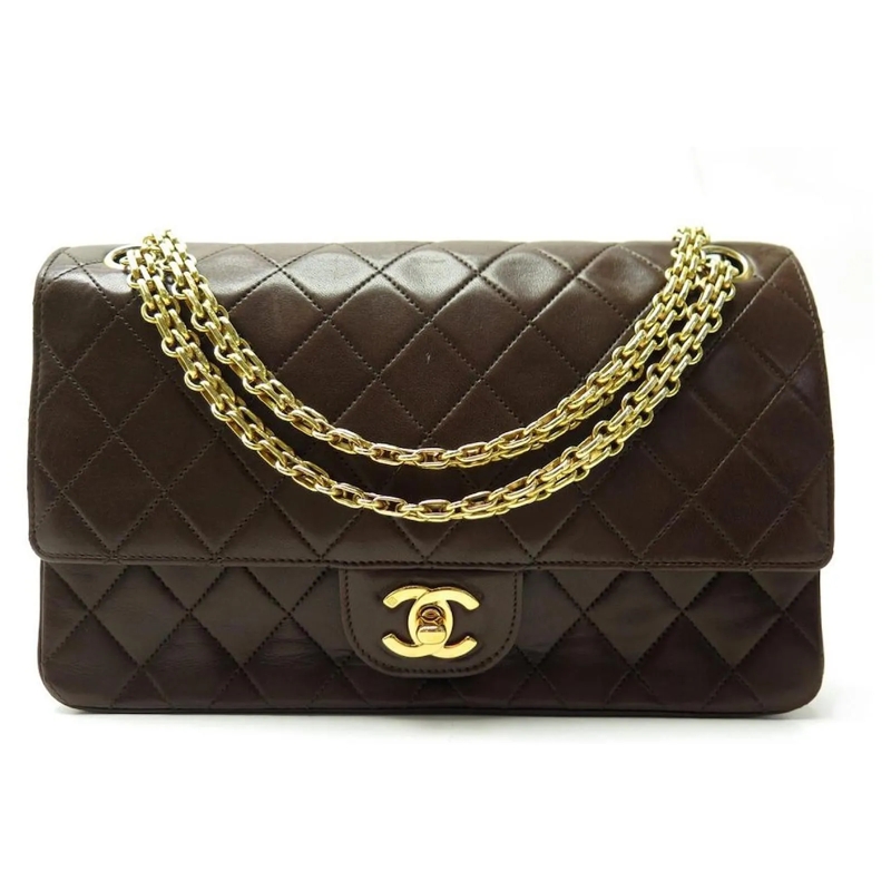 Chanel Schultertasche VINTAGE CHANEL KLASSISCHE TIMELESS MITTLERE QUILTE braun