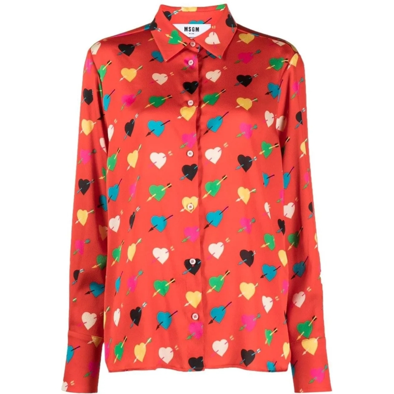 MSGM T-shirt camicia red rot