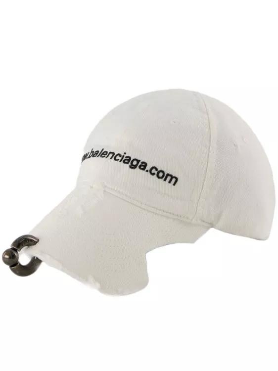 Balenciaga Mützen - Piercing Hat - Cotton - White - Gr. M - in Weiß - für Damen