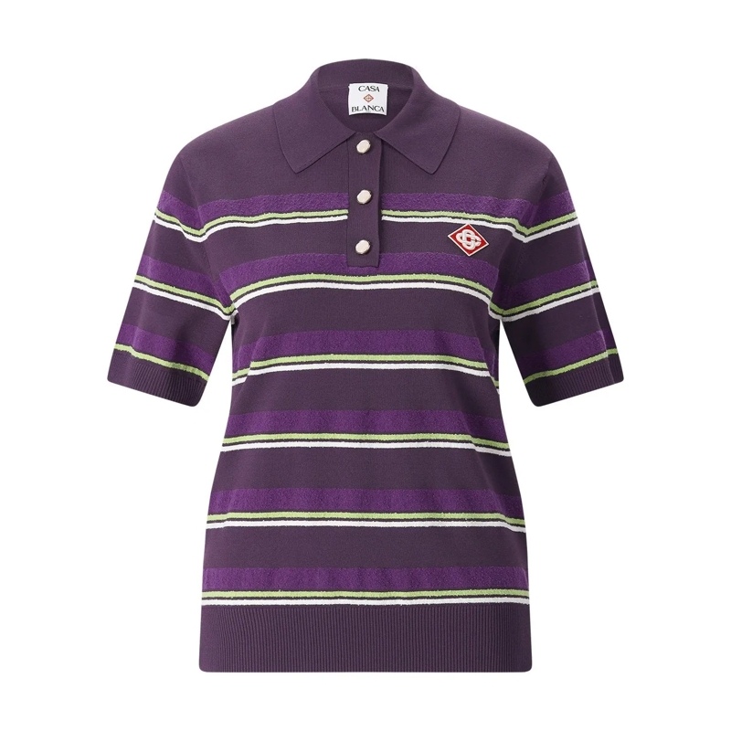 Casablanca Polohemd Poloshirt mit Logo lila