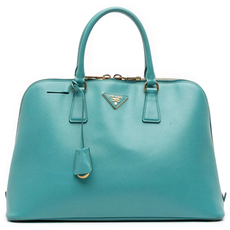 Prada Sac à bandoulière Large Saffiano Lux Promenade Satchel blau