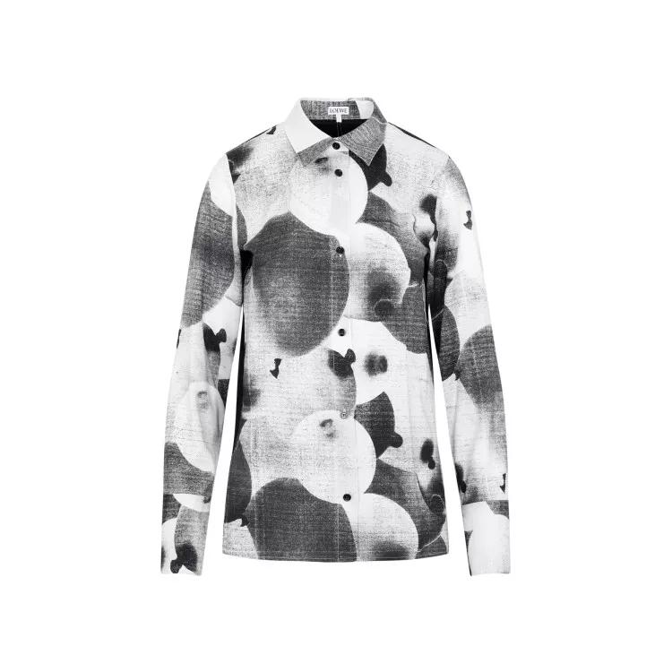 Loewe - Black And White Wool Balloon Print Shirt - Größe 34 - white