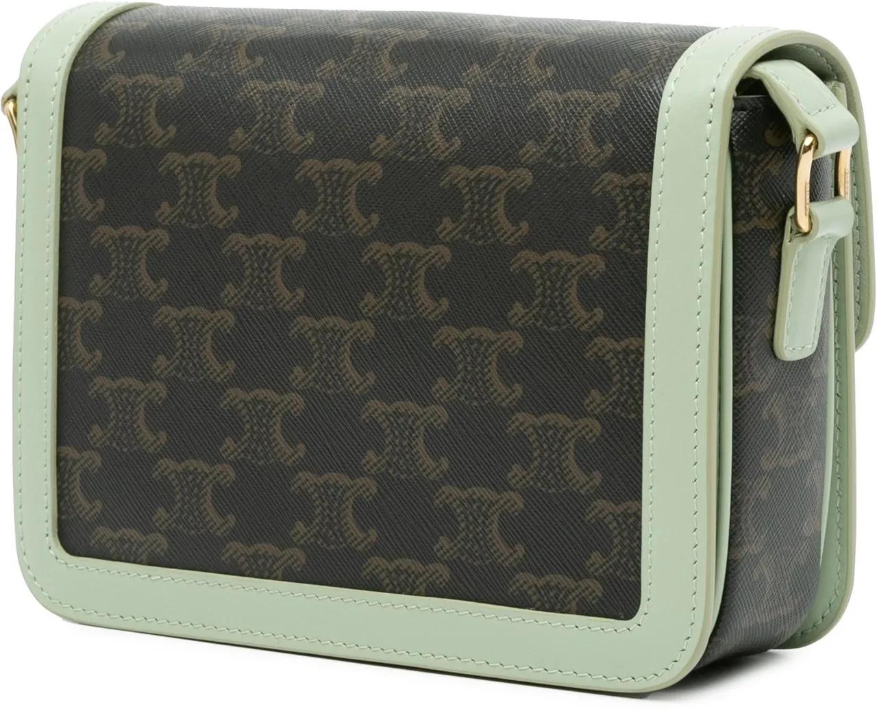 Celine Hobo bags 2020 Teen Coated Canvas Triomphe Crossbody in bruin