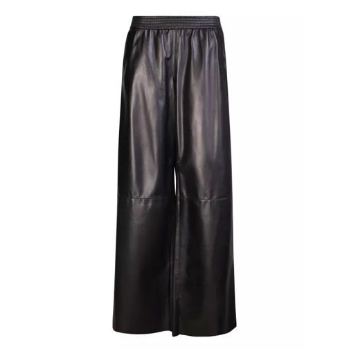 Drome Black Leather Trousers Black Pantaloni