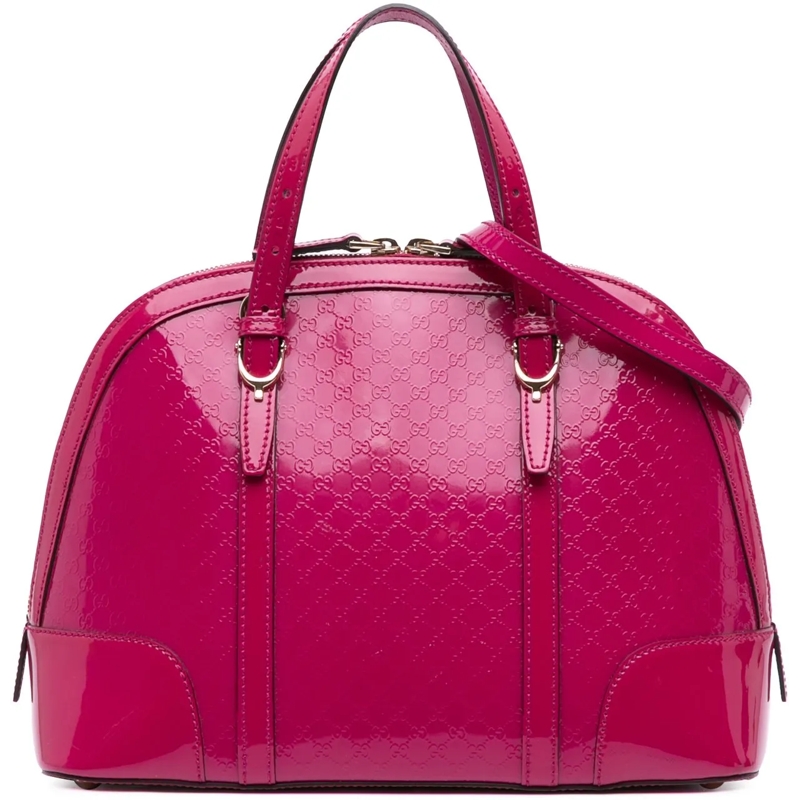Gucci Sac à bandoulière Medium Microguccissima Patent Nice Dome Satchel rose
