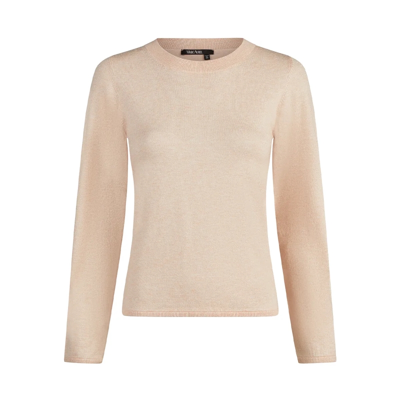 Marc Aurel  Pullover- schmale Ripp-Abschlüsse- Rundhals- S rose