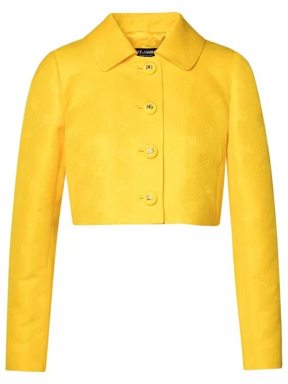 Dolce&Gabbana - Yellow Cotton Blend Jacket - Größe 42 - yellow