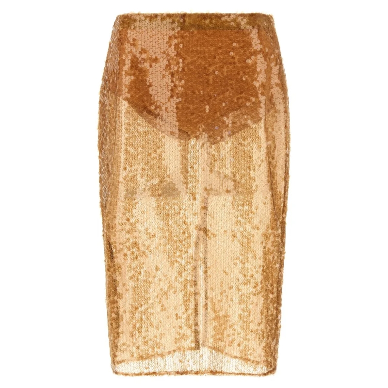 Elisabetta Franchi Bleistiftrock Sequin Skirt Brown