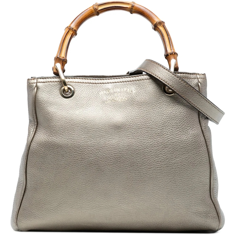 Gucci Sac à bandoulière Small Calfskin Bamboo Shopper Satchel gold