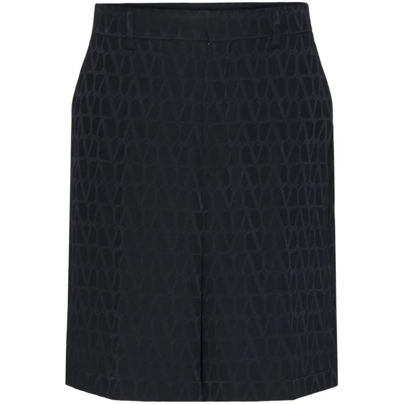 Valentino Garavani Casual Shorts Toile Iconographe Silk Bermuda Shorts Black