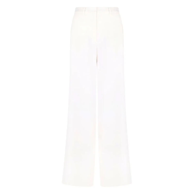 Max Mara  Ivory White Cady Wide-Leg Trousers White