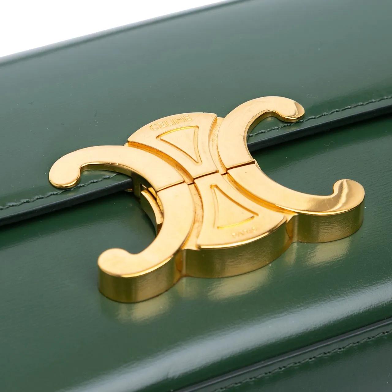 Thumbnail - Celine Hobo Bags - Shiny Calfskin Claude Shoulder Bag - Gr. unisize - in Grün - für Damen