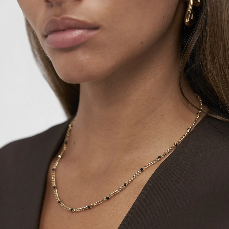 Copenhagen Mittellange Halskette Edelstahl Glittery gold(Image 2)