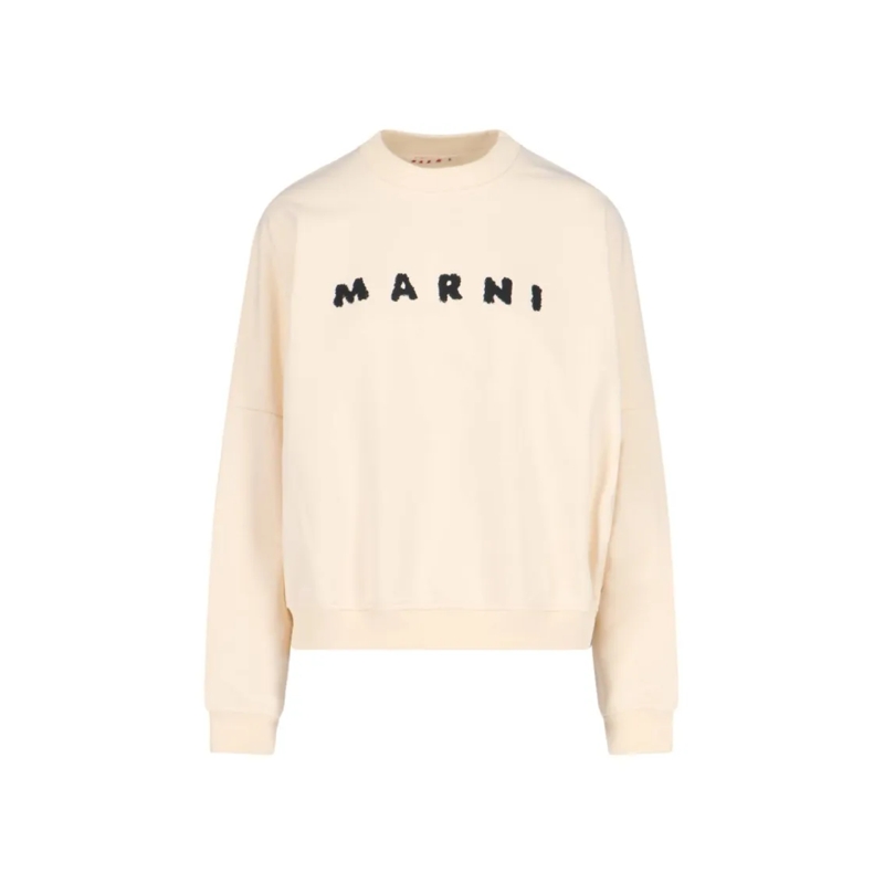 Marni  Logo Crewneck Sweatshirt – Ivory Neutrals