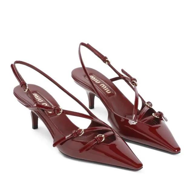 Thumbnail - Miu Miu Hohe Schuhe - Porpora Patent Calf Leather Pumps - Gr. 36 (EU) - in Rot - für Damen