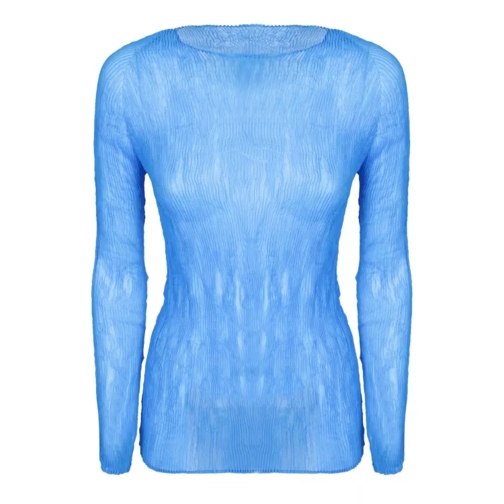 Issey Miyake Chiffon Top Blue 