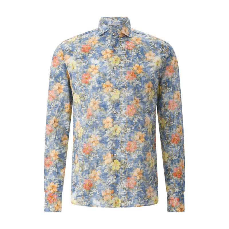 STENSTRÖMS Hemd Hemd mit floralem Print blau