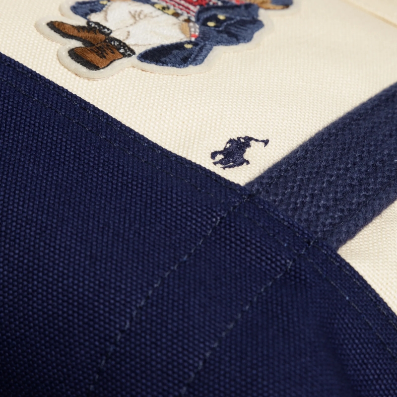 Polo Ralph Lauren Tote Tote Medium Ecru/Navy(Image 4)